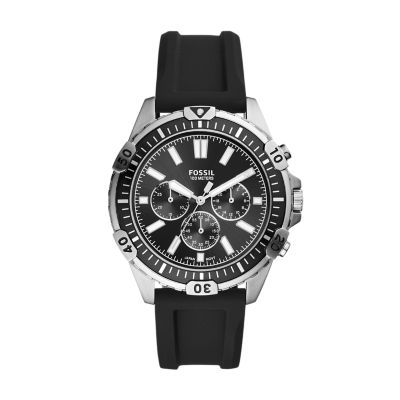 Fossil black store silicone watch