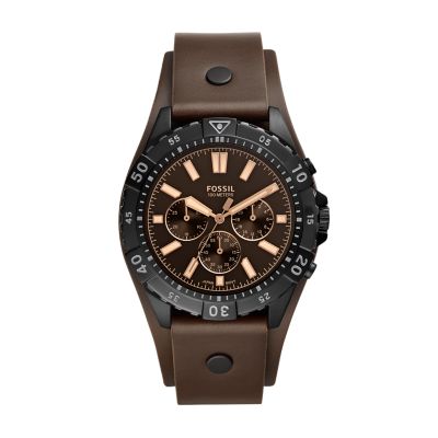 Garrett Chronograph Brown Leather Watch FS5626 Fossil