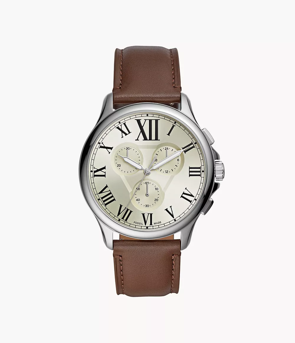 Fossil Men's Monty Chronograph Brown Leather Watch