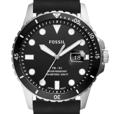 fossil men's silicone watch