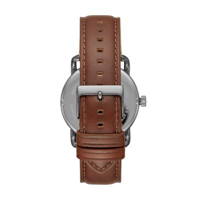 Copeland 42mm Three-Hand Brown Leather Watch - FS5664 - Fossil