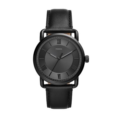 Copeland 42mm Three-Hand Black Leather Watch - FS5665 - Fossil