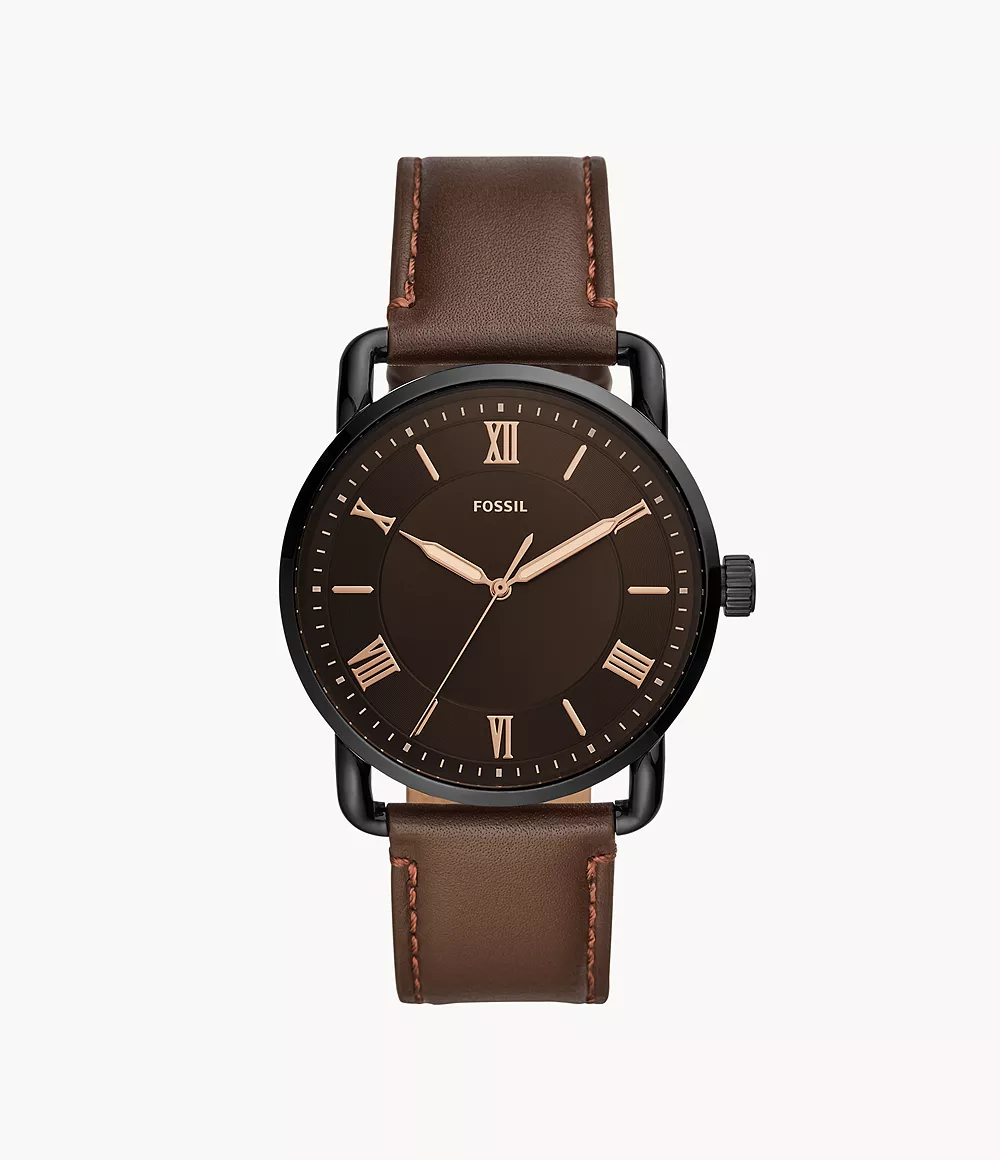 Copeland 42Mm Three-Hand Brown Leather Watch jewelry
