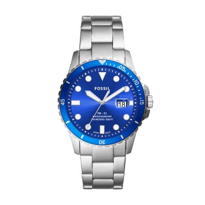 blue metal watch