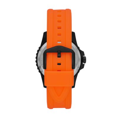 Men's fossil watch orange face sale