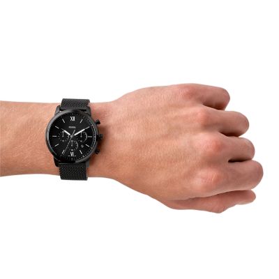 Fossil neutra chronograph best sale black stainless steel watch