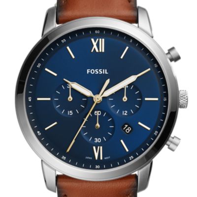 Fossil white dial leather on sale strap