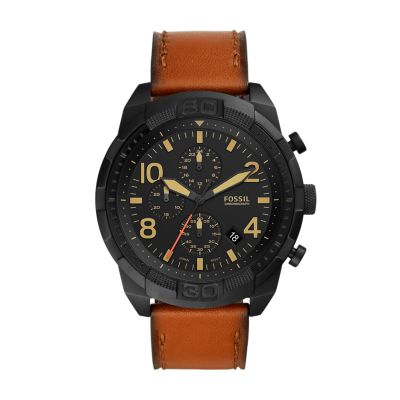 

Fossil Homme Montre Bronson chronographe en cuir brun clair