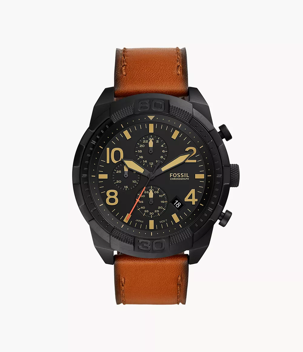 Bronson Chronograph Luggage Leather Watch - FS5714 - Fossil