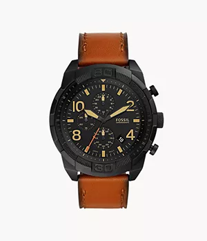 Reloj Bronson de piel en tono marrón equipaje con cronógrafo