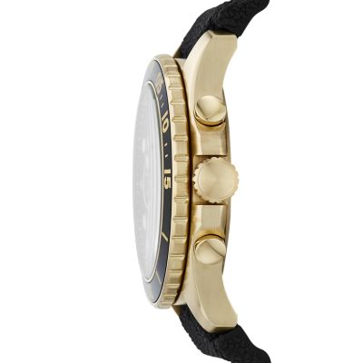 Reloj Fossil FB-03 FS5729 Fecha Cronómetro Acero Inoxidable Dorado