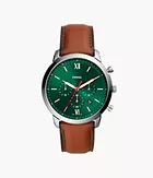 Montre chronographe Neutra avec bracelet en cuir brun bagage