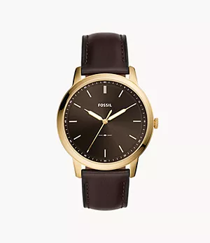 The Minimalist Three-Hand Brown Leather Watch