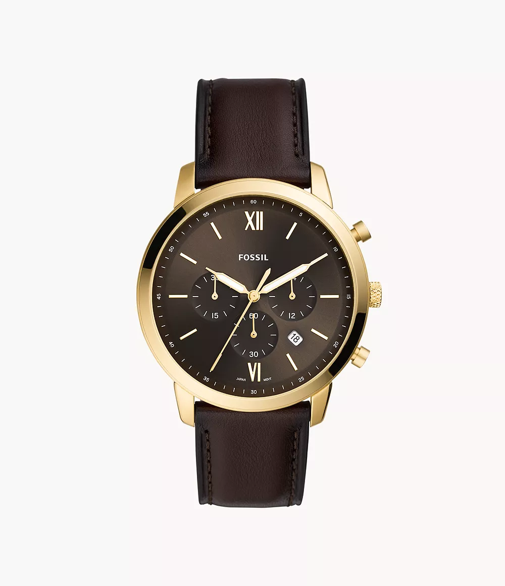 Fossil Men Neutra Chronograph Brown Leather Watch