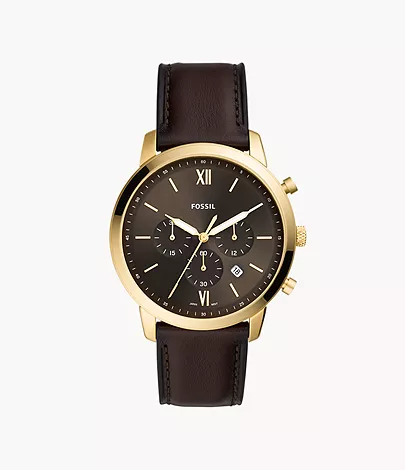 Neutra Chronograph Brown Leather Watch - FS5763 - Fossil