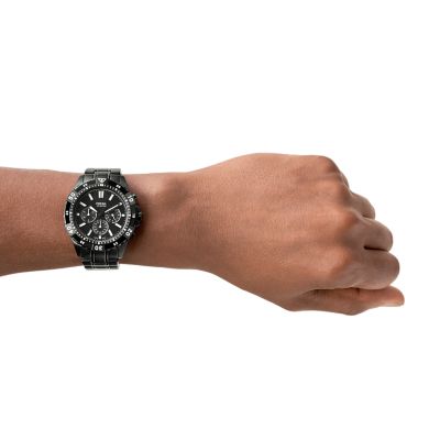 Garrett chronograph black online silicone watch