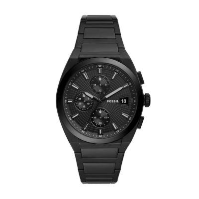 Everett Chronograph Black Stainless Steel Watch FS5797 Fossil