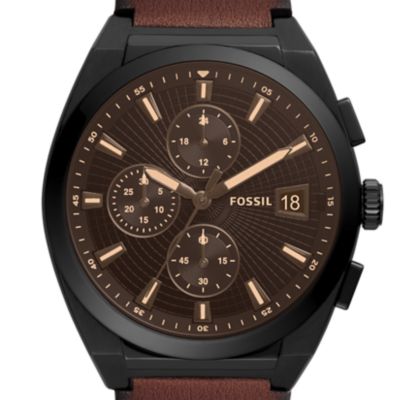 Everett Chronograph Brown LiteHide™ Leather Watch