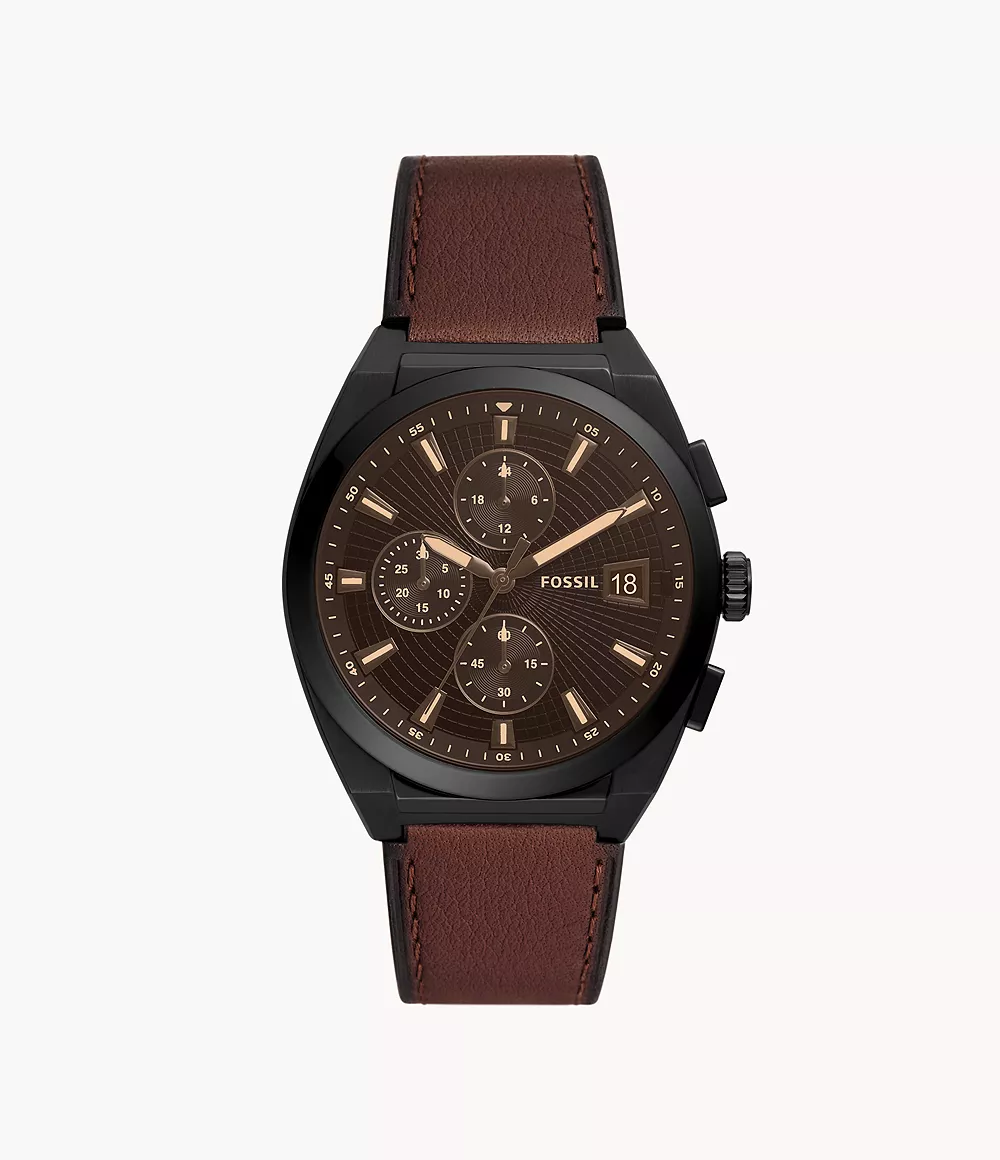 Image of Everett Chronograph Brown Eco Leather Watch