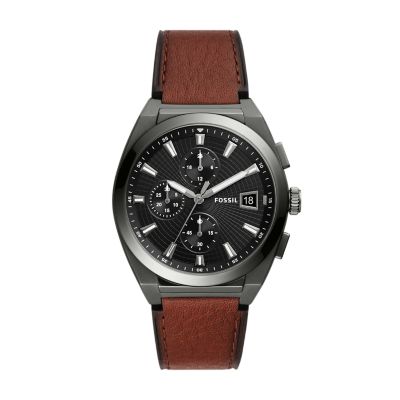 Everett Chronograph Amber LiteHide™ Leather Watch - FS5799 - Fossil