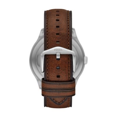 arc-02 multifunction brown croco leather watch