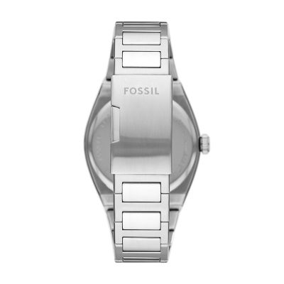 - Fossil Three-Hand - Date Steel Watch Everett Stainless FS5821