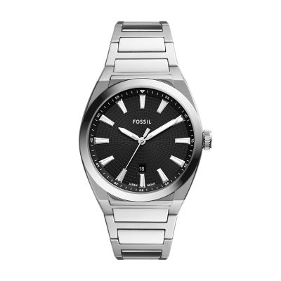 Everett Three-Hand Date Stainless Steel Watch