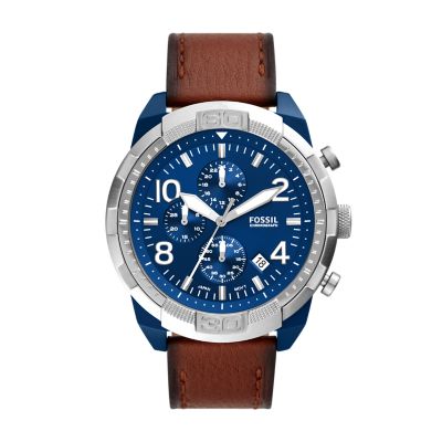 Leather FS5829 - Bronson LiteHide™ Chronograph Luggage - Fossil Watch