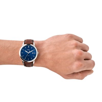 The Minimalist Solar-Powered Luggage LiteHide™ Leather Watch - FS5839 -  Fossil