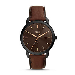 The Minimalist Solar-Powered Brown Eco Leather Watch
