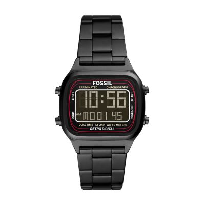 RETRO DIGITAL ブルーステンレススチールウォッチ - FS5896 - Fossil