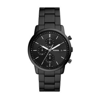 

Fossil Homme Montre Minimalist chronographe en acier inoxydable noire