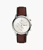 Montre Minimalist chronographe, en cuir LiteHide™, marron