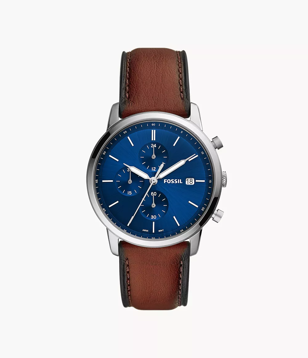 Fossil Men's Minimalist Chronograph Luggage Eco Leather Watch