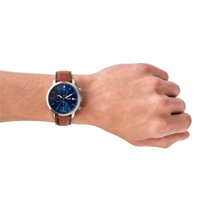 - FS5850 Luggage Watch Leather LiteHide™ Fossil Minimalist - Chronograph