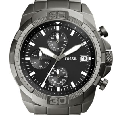 Montre Bronson chronographe en acier inoxydable anthracite