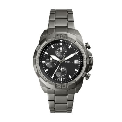 Bronson Chronograph Smoke Stainless Steel Watch - FS5852 - Fossil