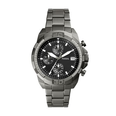 Bronson Chronograph Black Stainless Steel Watch - FS5851 - Fossil