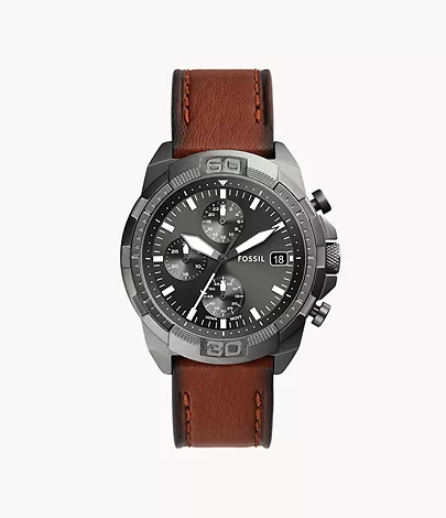 Bronson Chronograph Brown LiteHide&trade; Leather Watch