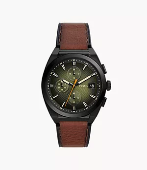 Everett Chronograph Luggage Eco Leather Watch