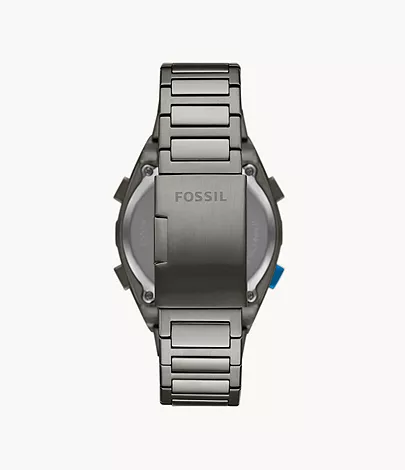 Everett Solar-Powered Digital Smoke Stainless Steel Watch - FS5861 
