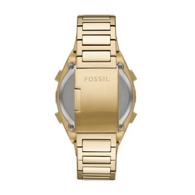 Fossil digital watch discount gold