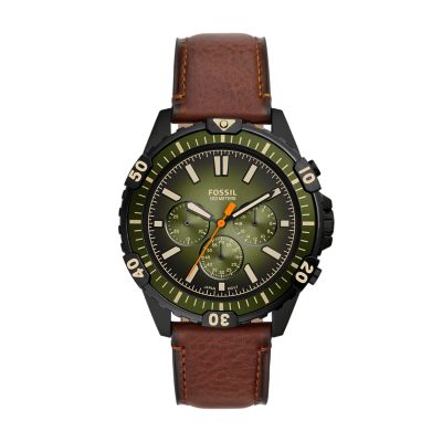 Garrett Chronograph Luggage LiteHide Leather Watch