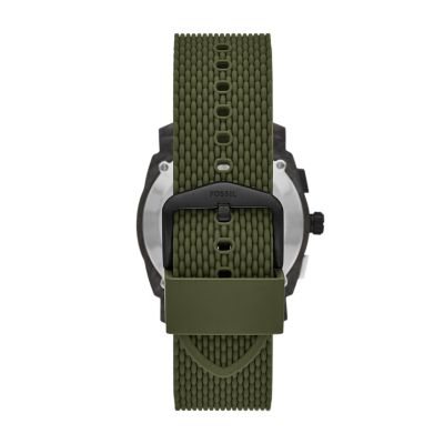 Machine Chronograph - Fossil Silicone FS5872 Watch Olive -
