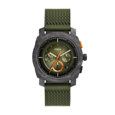 Fossil Reloj cronógrafo de cuarzo de acero inoxidable y silicona para hombre