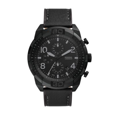 Fossil Men's Bronson Chronograph Black Eco Leather Watch