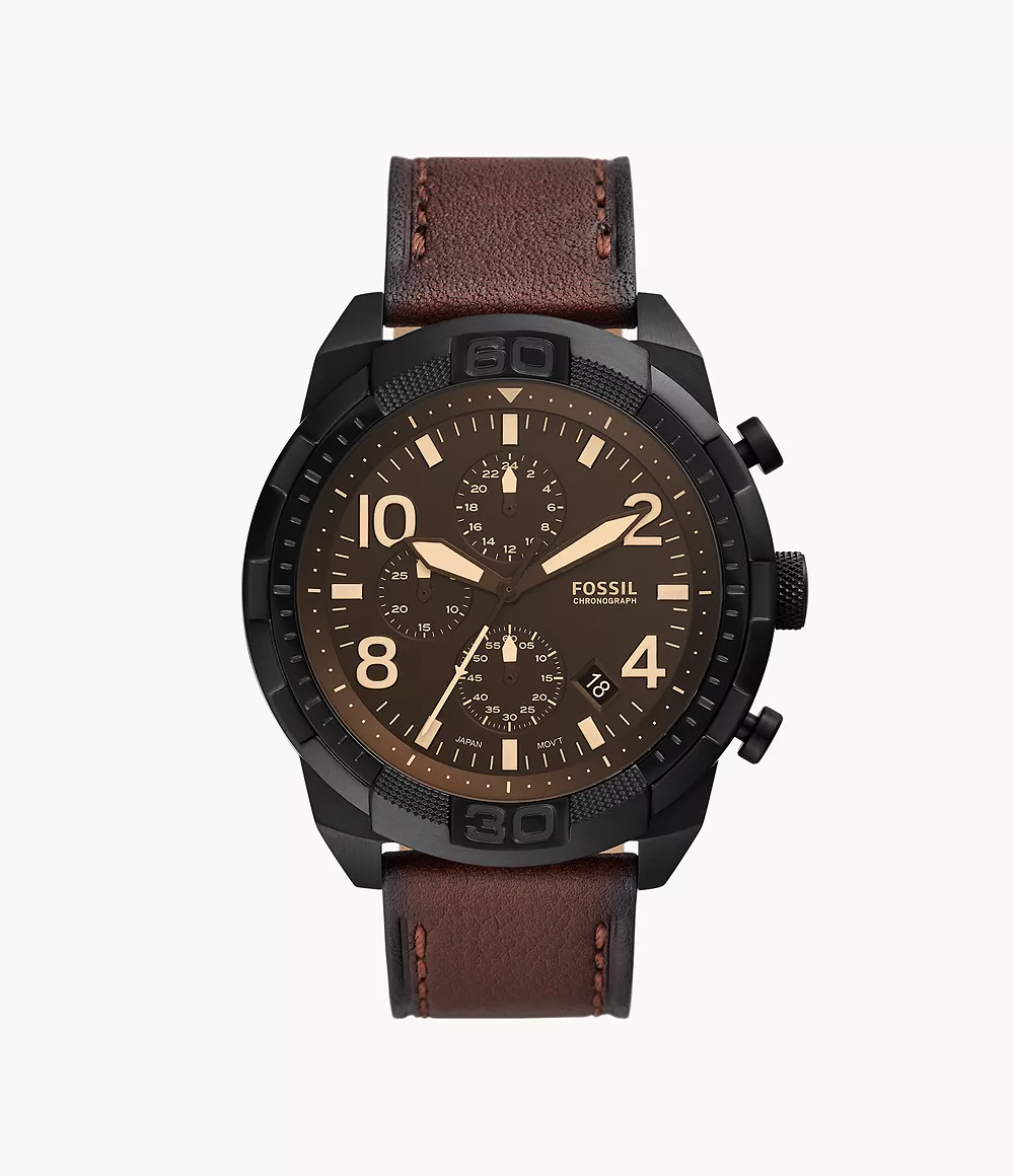 Fossil Men's Bronson Chronograph Dark Brown Eco Leather Watch