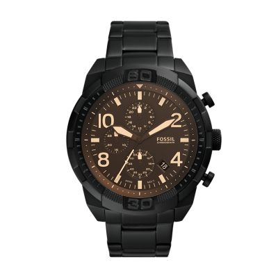 Fossil nate 2024 brushed steel watch