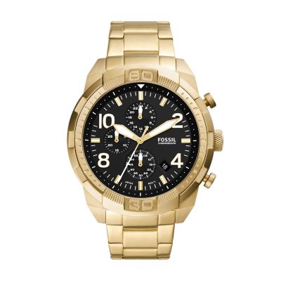 Fossil Men Bronson Chronograph Gold-Tone Stainless Steel Watch