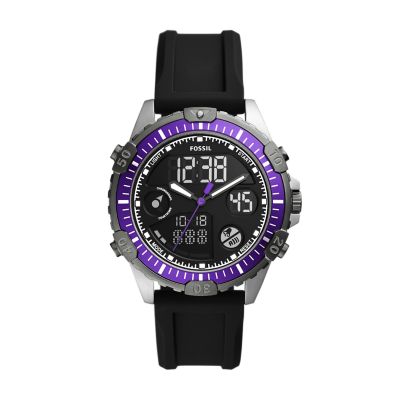 Garrett Anadigi Black Silicone Watch - FS5882 - Fossil